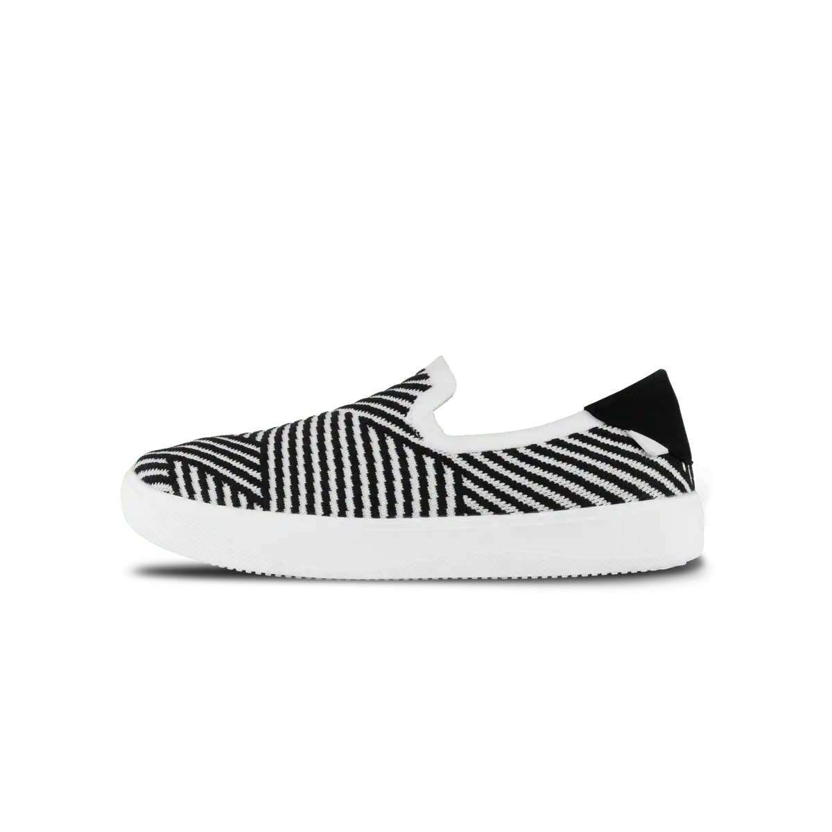 Women's Boardwalk Slip-On - White/Black Zigzag